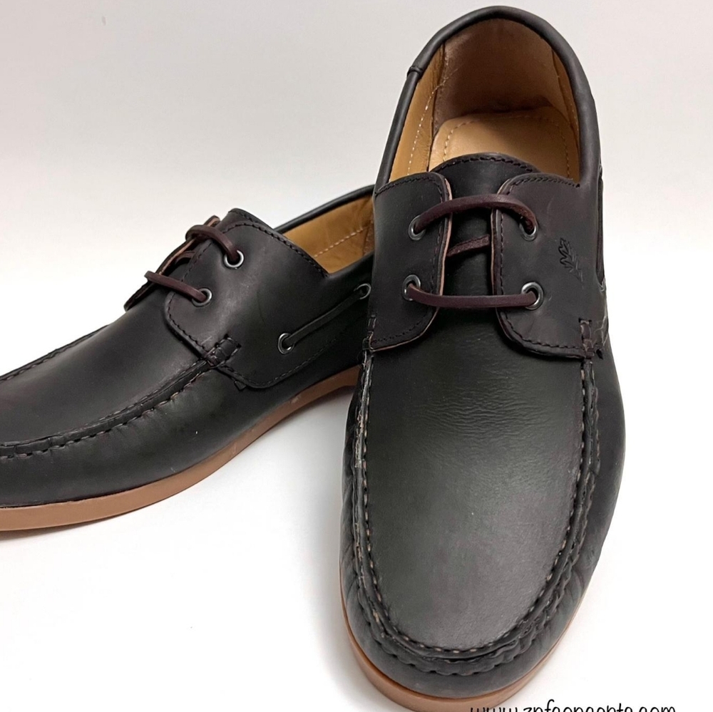Men's Dark Brown Leather Boat Shoes